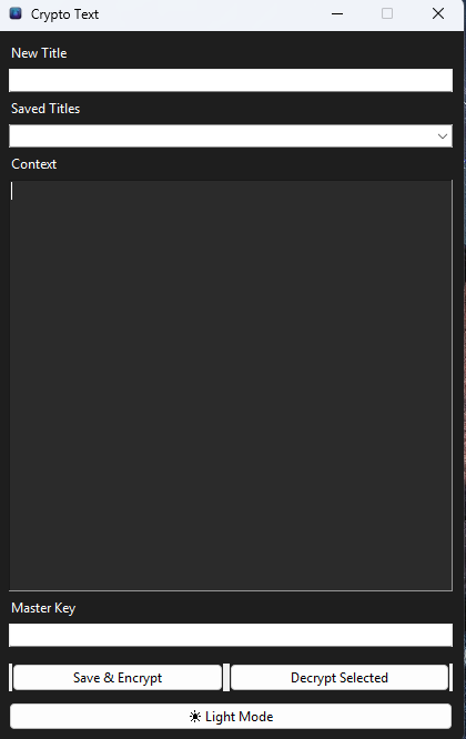Crypto Text Dark Mode
