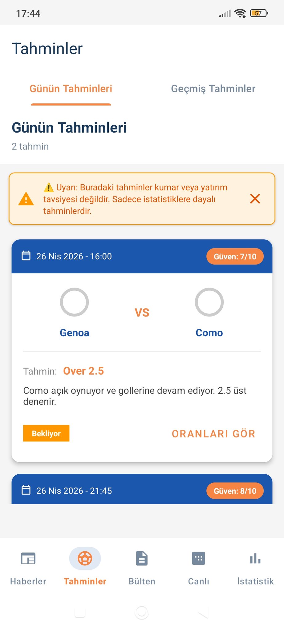 Kupon Takip Predictions
